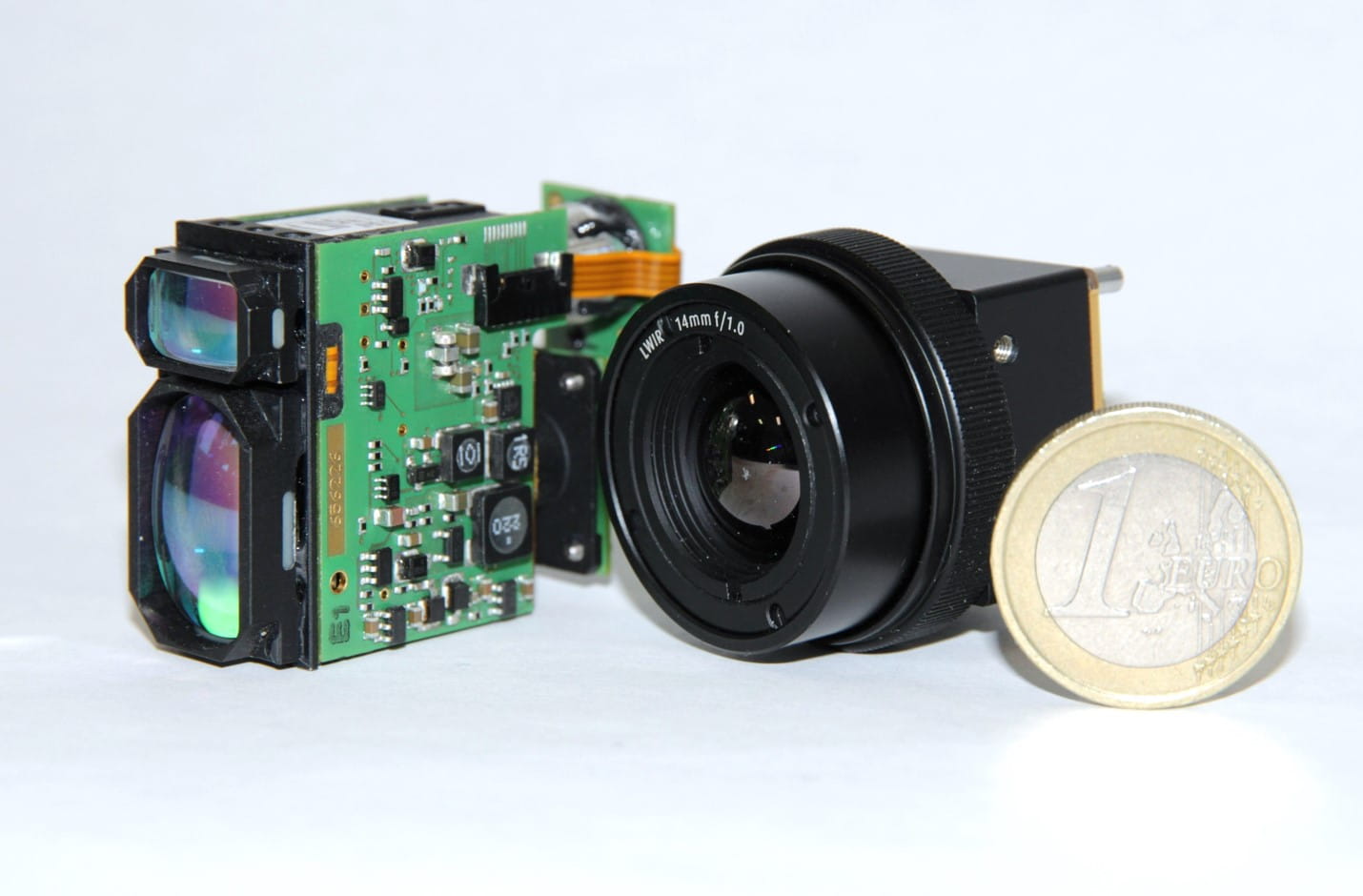 Laser rangefinder and infrared camera modules in an outstanding